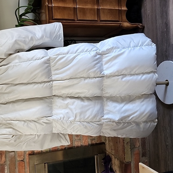 Vintage Bill Blass Womens Down Filled Full length Puffer Parka Coat White Sz 14 - Picture 11 of 15